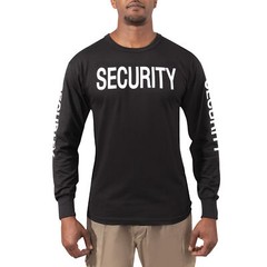 Men’s Long Sleeve Two-Sided SECURITY T-Shirt in Black