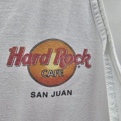 Hardrock Cafe San Juan Men Chest Size 42 Inches White Sleeveless Cotton T-shirt
