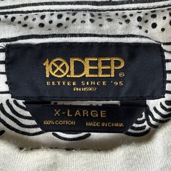 10.Deep Nightwork T-Shirt Mens XL Graphic Stripe Tee White Black Skate Retro
