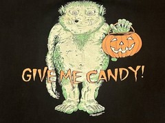 Vintage 90s Halloween Monster XL Black Glow In The Dark T Shirt Made In USA