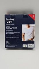 4 Pk REEBOK Comfort Men’s M L XL Black Crew Neck Tag-Free Cotton Blend T Shirts