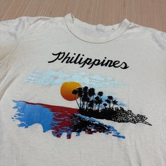 70s Vintage Philipines Sunset Souvenir T Shirt XS tourist 80s beach surf