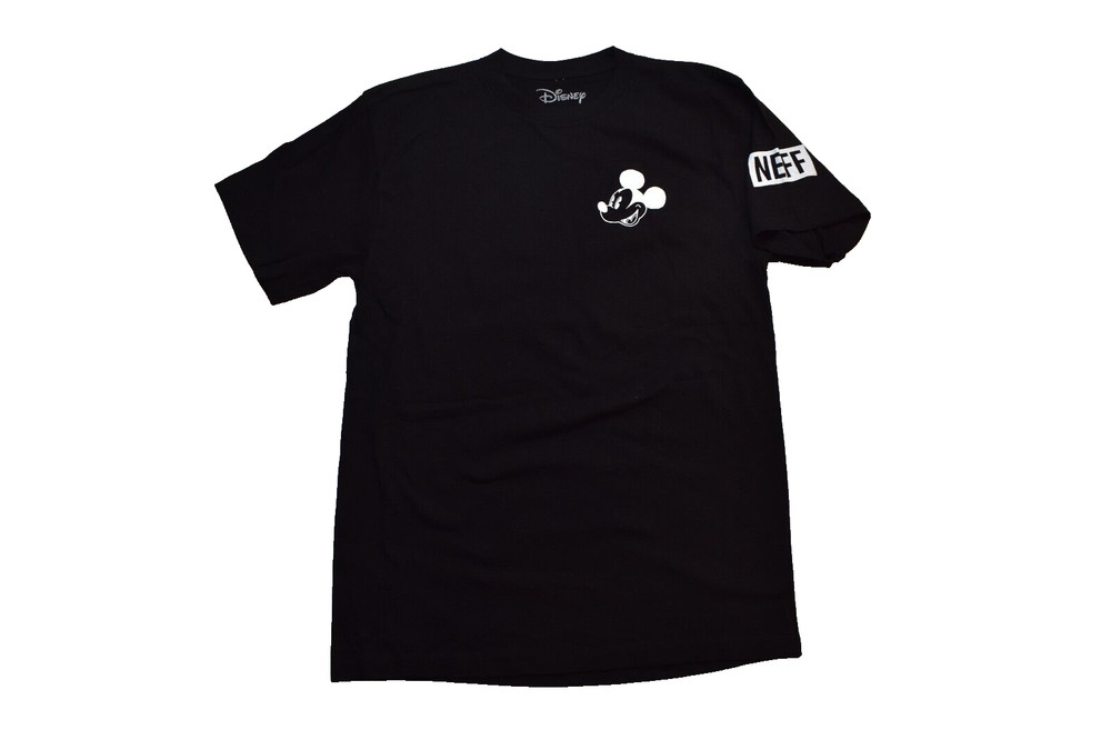 Neff X Disney Mens Mickey Mouse No Worries Graphic Black T-Shirt NWT S, M, L