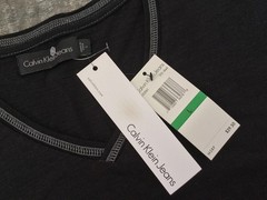Men’s Shirt Calvin Klein Sz L Pullover V Neck Straight Hem Black New NWTs