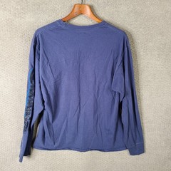 Champion Shirt Mens Large Blue Spellout Long Sleeve Athletic Crew Neck Cotton