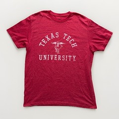 Vintage Mv Sport Mens T-Shirt L Heather Red Texas Tech University Collegiate