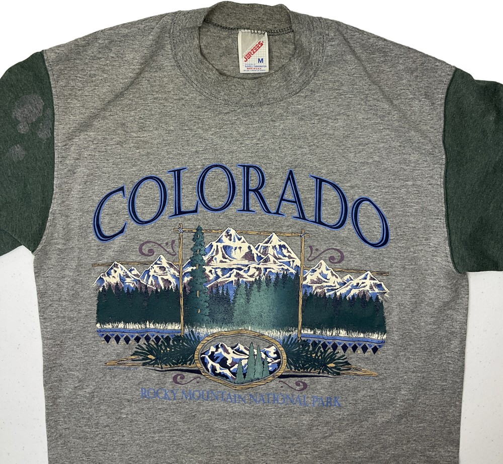 Vintage 90s Colorado Shirt Sz M Rocky Mountain National Park Graphic Tee USA