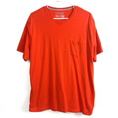 Saddlebred Men’s Solid Orange Pocket Round Neck Short Casual Sleeve T-Shirt Sz L