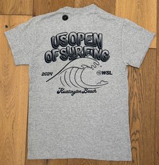 US OPEN OF SURFING 2024 HUNTINGTON BEACH Men’s Small Gray 100% Cotton Shirt New