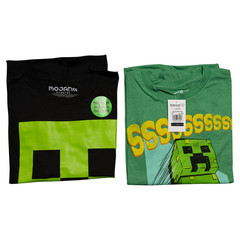 Minecraft Fear The Creeper Glow in Dark 2 Piece Adult T-Shirt Set