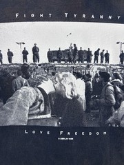 John Galt Fight Tyranny Love Freedom Berlin 1989 Wall Smoke Faded Black Vintage