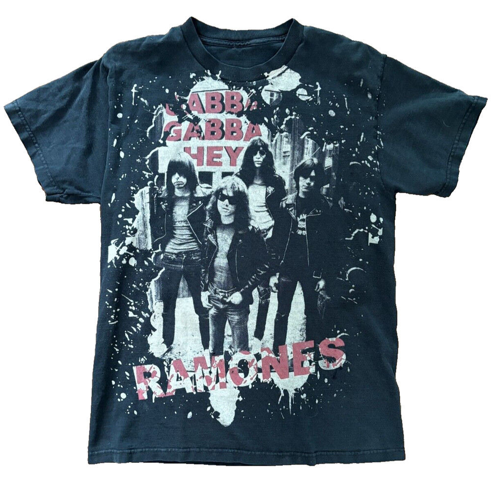 Original Ramones Vintage T-Shirt “Gabba Gabba Hey” Black Cotton Mens Large (L)