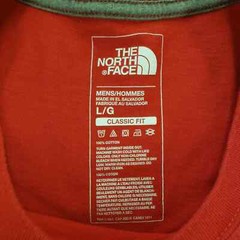 The North Face Shirt Mens Large Red Spellout Large Logo Outdoors Classic Fit