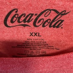 Coca-Cola Graphic Tee Heather Red XXL Cotton Blend Unisex Logo Retro