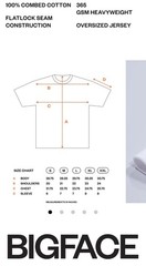 BIGFACE Coffee Oversized Heavyweight T-Shirt White XL 365 GSM Combed Cotton USA