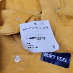 Chaps Shirt Mens Small Yellow Long Sleeve Henley Soft Feel Tagless Jersey Tee