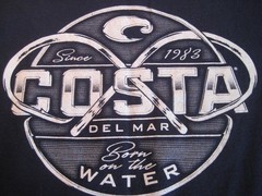 Lovely Costa “Born on the WATER” Short Sleeve Cotton T-Shirt Size Large