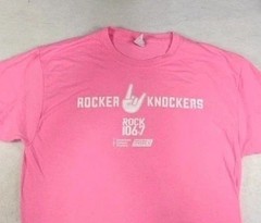 Size L Rocker Knocker Pink Breast Cancer T Shirt