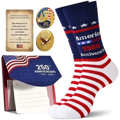 250 Anniversary USA Gift Set 250th Anniversary Socks Challenge Coins Card Tur…