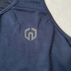 NELEUS ‘Dry Fit Logo Muscle’ Mesh Tank Top Men’s S Gym Workout Exercise Navy NWT