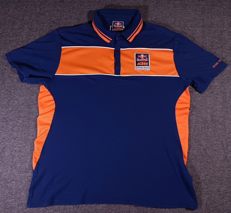 Red Bull KTM Factory Racing Blue and Orange Polo Shirt Men’s XL