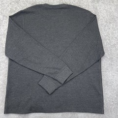 MEMBERS MARK Men XL Thermal Henley Shirt Long Sleeve Soft Wash Black Heather NWT
