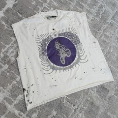 Satoshi Nakamoto Biker Motor Cross Cut Off Shirt