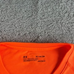 Under Armour T Shirt Mens Extra Large Orange Loose HeatGear High Visibility Neon