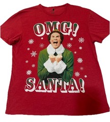 Tee Shirt ELF The Movie OMG! Santa Size XL Will Farrell Red Pre-Owned