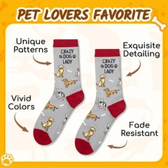 Funny Socks Dog Women Lady Crazy Pet Lovers Lady Novelty Crew Casual