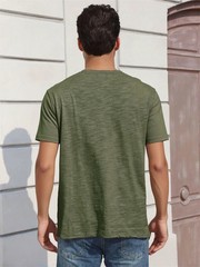 Premium Men’s Cotton Henley T Shirt Breathable Slim Fit Casual Summer Top Gift