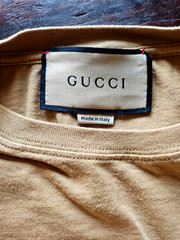 Gucci Beige T-Shirt with Logo Excellent Condition Size M Genuine See PHOTOS!