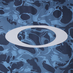 Oakley Enhance Qdevo SS Tee Graphic 4.0 Short Sleeve T-Shirt Blue Print 2XLarge