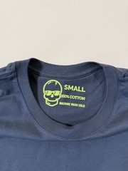 Fried Egg Golf Shirt Mens Small Blue Swag Skull Short Sleeve 100% Cotton Logo