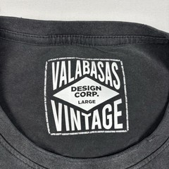 Valabasas Vintage Skull Graphic Tee Mens Large Black Distressed “Less Time” Y2K