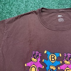 Obey Mens Shirt Size L Brown Short Sleeve Teddy Bear Graphic Tee Streetwear