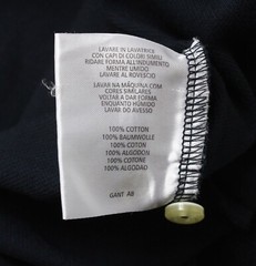 GANT T-Shirt Mens M Short Sleeve Polo Embroidered Dark Blue