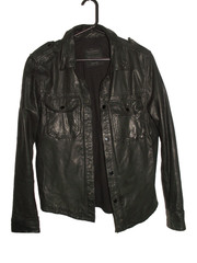 Men’s All Saints SECTION LEATHER SHIRT jacket overshirt M (ref70) £149.99!!!!!