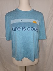 Life Is Good Blue Mens Size Small Graphic Tee Short Sleeve