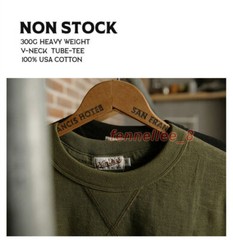 NON STOCK Heavy Gusset T-Shirts Athletic Mens USA Cotton Tee Shirt Solid Color