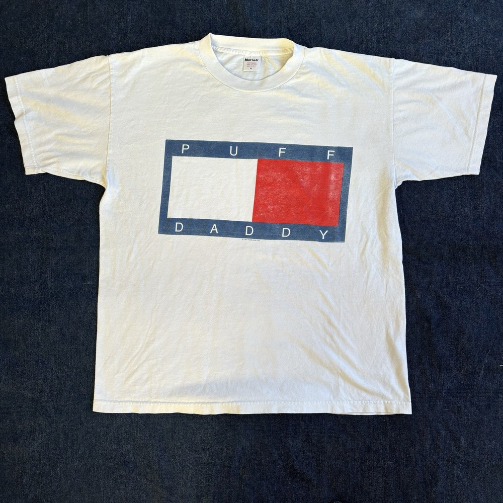Vintage 90s Puff Daddy / P Diddy tommy flag Rap Tee T shirt XL RARE