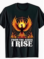 1pc Men’S Phoenix Rising T-Shirt – 100% 180gsm Heavyweight Crew Neck Short Sleev