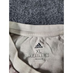 Adidas Brand Love Performance Tee XL Off White Burgundy Allover Multi Logo Shirt