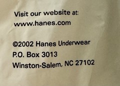 NEW Vintage Hanes Men’s Pack of 3 T-Shirts Crew Neck White Large 2002 Tagless