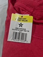 Georgia Bulldogs Men Shirt XL Red Short Sleeve Crew Neck Solid Hanes New