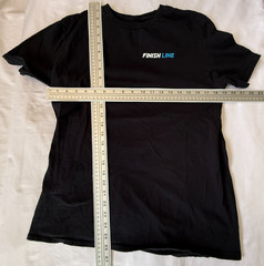 LOT 2 FINISH LINE DOUBLE SIDED BLACK UNIFORM SHORT SLEEVE T SHIRT MENS M 38×25