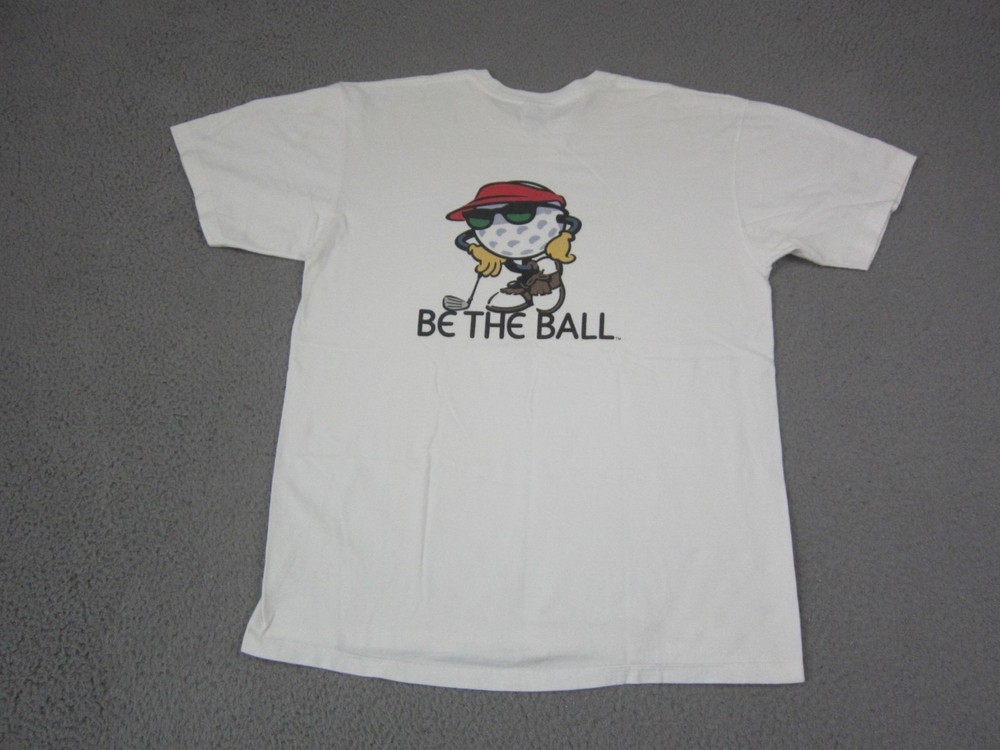 Vintage Caddyshack Shirt Mens Large L White Be The Ball Golf 90s Murray Bros