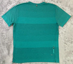Nike Dri-FIT Running Shirt Mens XL Teal Striped Short Sleeve Mesh Training Top