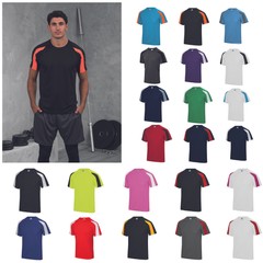 AWDis Just Cool Contrast Cool T-Shirt – Men Team Sports/Football Polyester Tee