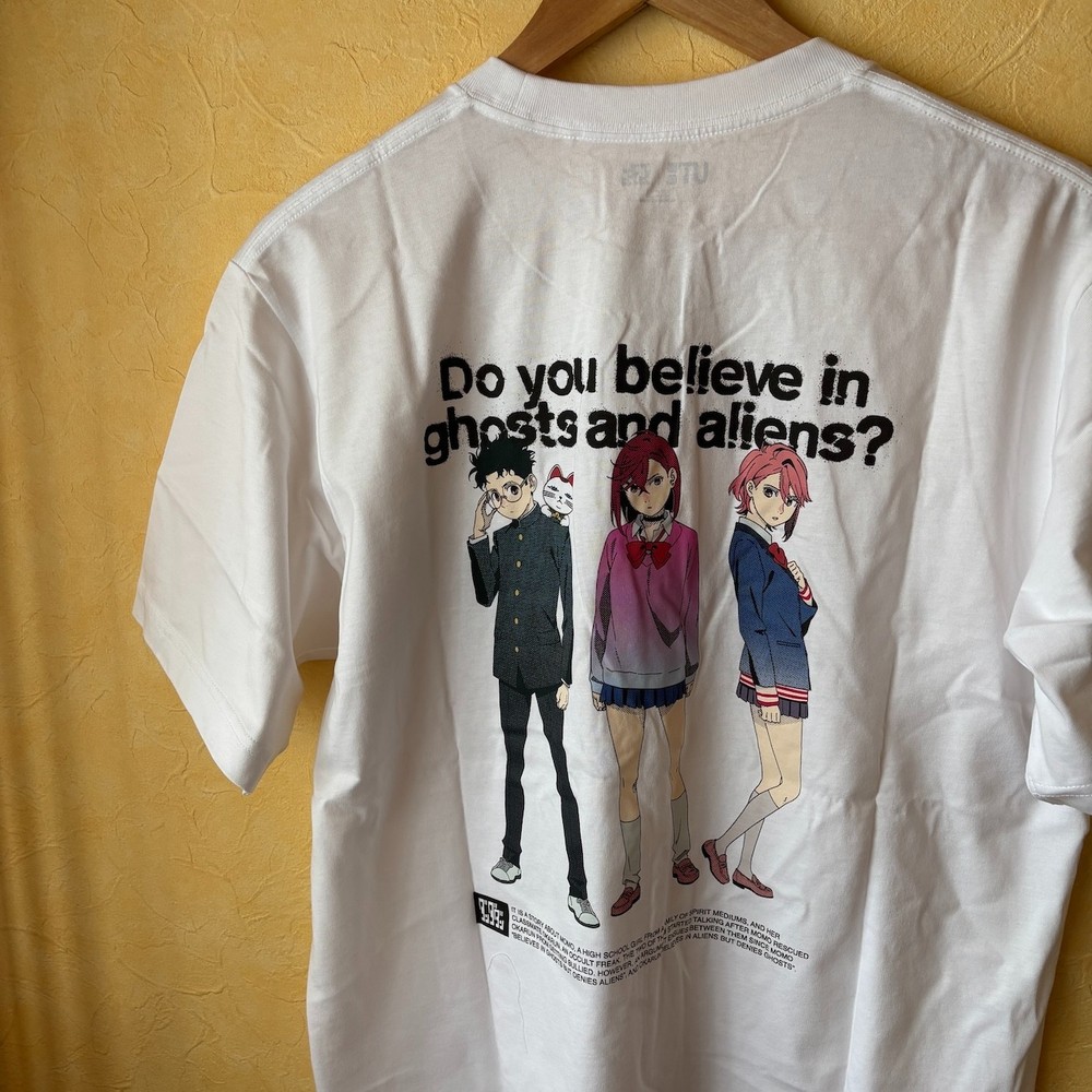 UNIQLO Dan Da Dan UT Graphic T-Shirt White Momo Okarun Aira Turbo Granny Japan